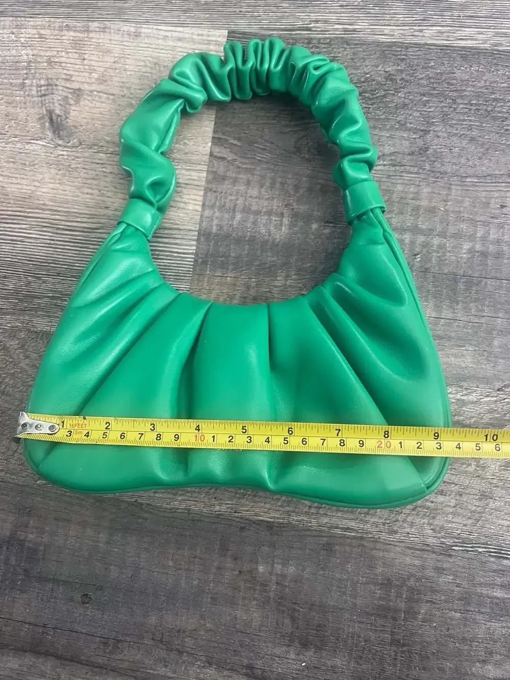 JW PEI Gabbi Ruched Hobo Handbag Grass Green Vegan Leather Shoulder Bag